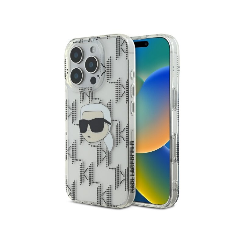 Husa iPhone 16 Pro Max Karl Lagerfeld IML Luxury Electroplated, Karl Head, transparent, KLHCP16XHKLPKHT