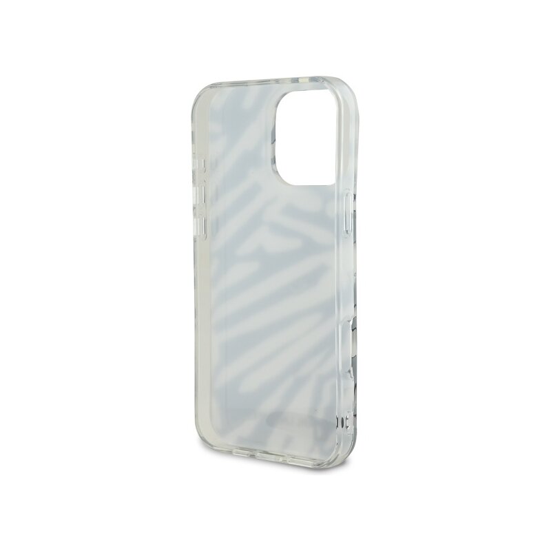 Husa iPhone 16 Pro Max Karl Lagerfeld IML Luxury, Zebra Pattern&Cord, negru, KLHCP16XHZBPKCCK