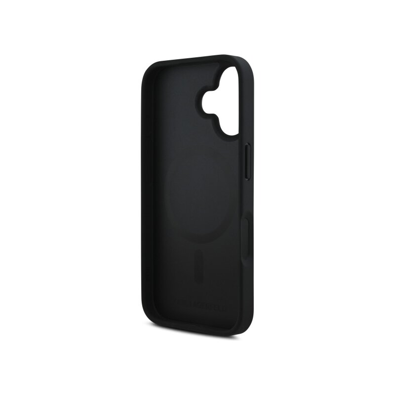 Husa iPhone 16 Karl Lagerfeld Leather MagSafe, Karl Head, negru, KLHMP16SPGKHPHK