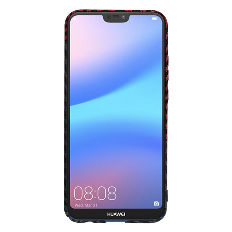 Husa Huawei P20 Lite Techsuit Carbonite FiberShell, rosu inchis