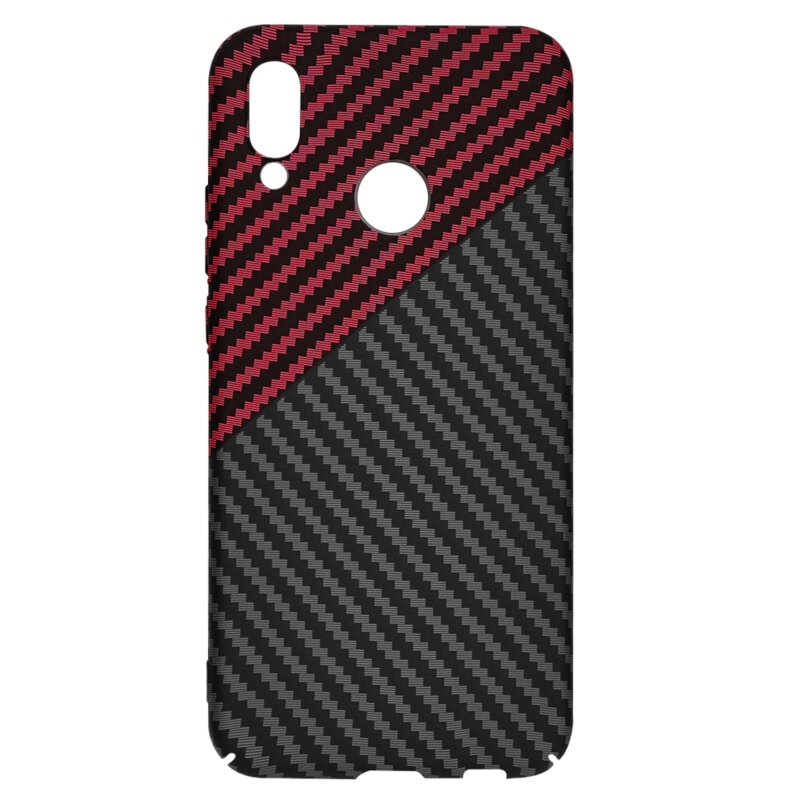 Husa Huawei P20 Lite Techsuit Carbonite FiberShell, rosu inchis