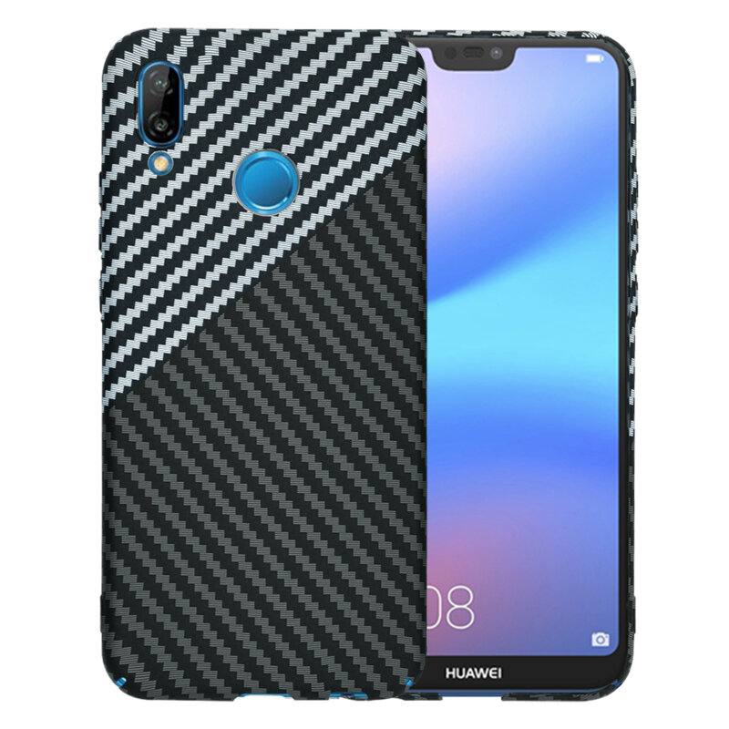 Husa Huawei P20 Lite Techsuit Carbonite FiberShell, gri