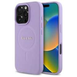 Husa Guess Saffiano MagSafe iPhone 16 Pro Max, mov, GUHMP16XPSAHMCU