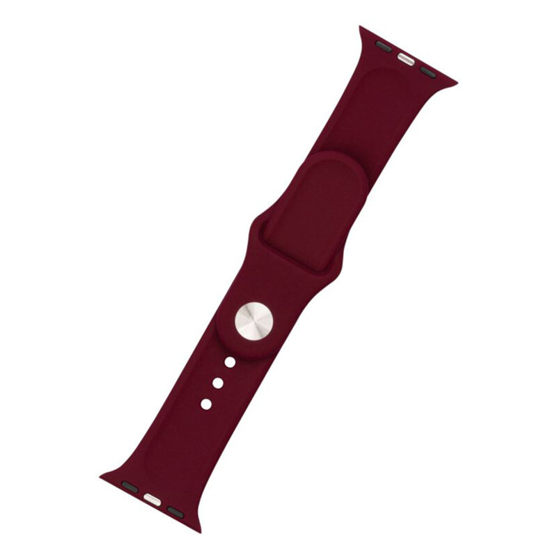 Curea Apple Watch Ultra Fixed Silicone Sporty Strap Set, rosu inchis
