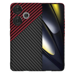 Husa Xiaomi Poco F6 Techsuit Carbonite FiberShell, rosu inchis