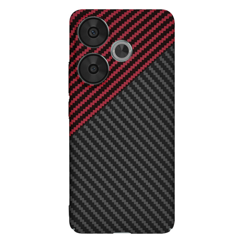 Husa Xiaomi Poco F6 Techsuit Carbonite FiberShell, rosu inchis