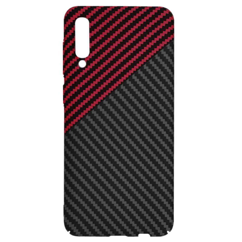Husa Samsung Galaxy A50 Techsuit Carbonite FiberShell, rosu inchis