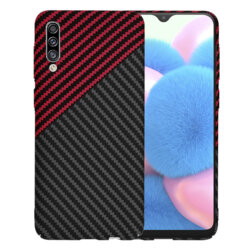 Husa Samsung Galaxy A50s Techsuit Carbonite FiberShell, rosu inchis