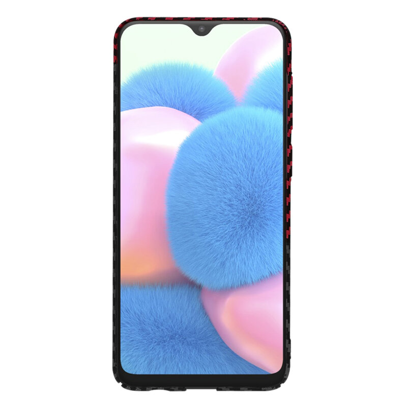 Husa Samsung Galaxy A50s Techsuit Carbonite FiberShell, rosu inchis