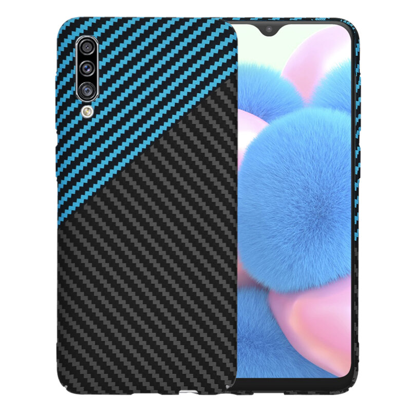 Husa Samsung Galaxy A30s Techsuit Carbonite FiberShell, bleu