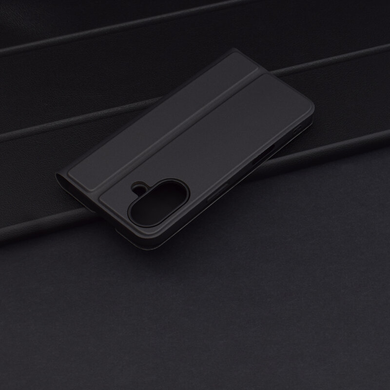 Husa iPhone 16 Techsuit Magskin Book, negru