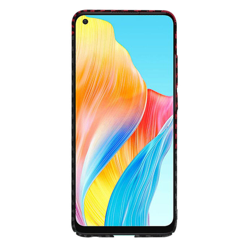 Husa Oppo A78 4G Techsuit Carbonite FiberShell, rosu inchis
