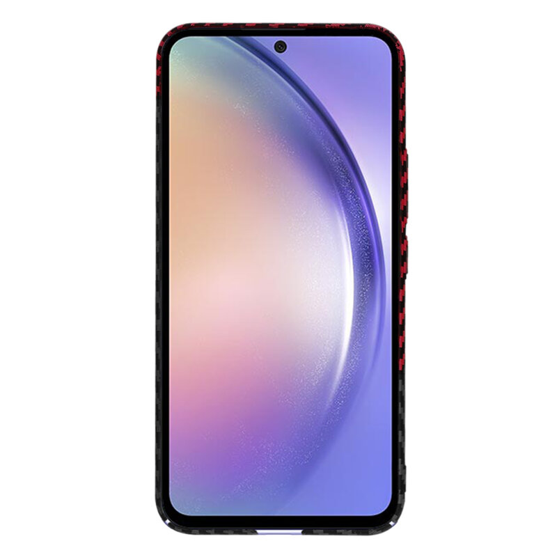 Husa Samsung Galaxy A54 Techsuit Carbonite FiberShell, rosu inchis