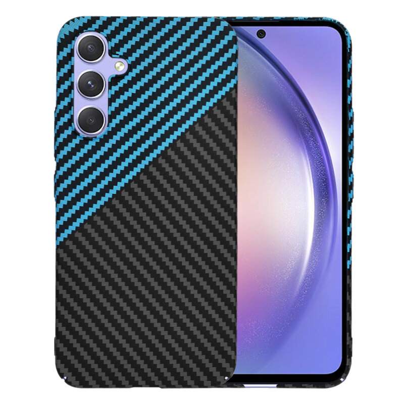 Husa Samsung Galaxy A54 Techsuit Carbonite FiberShell, bleu