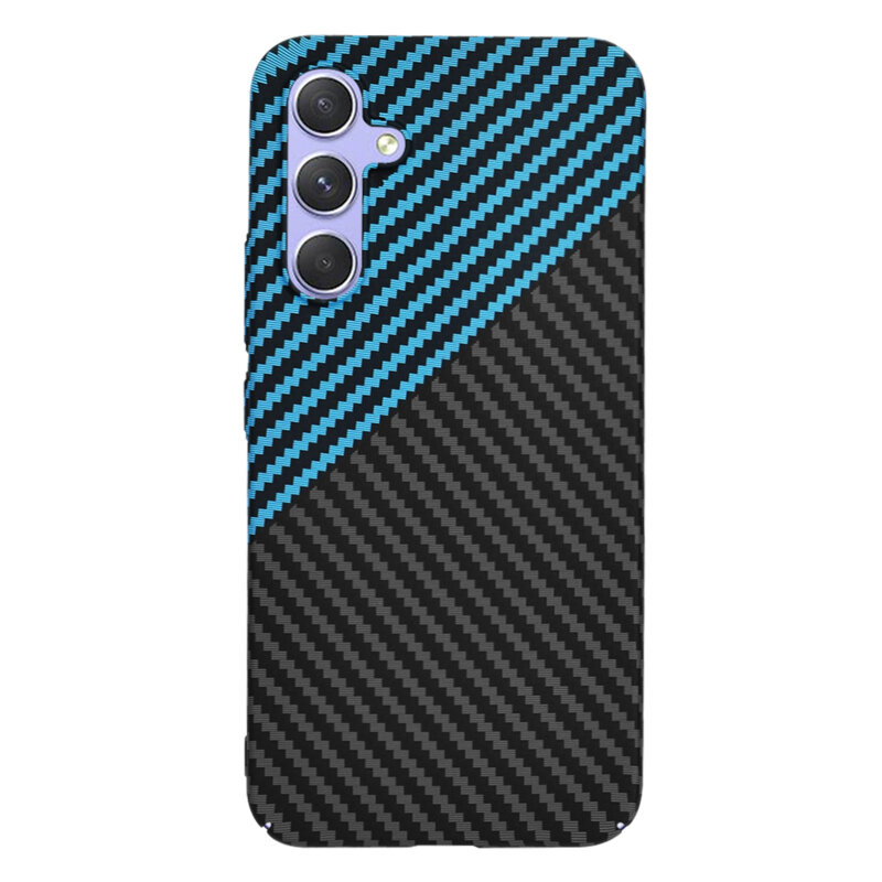 Husa Samsung Galaxy A54 Techsuit Carbonite FiberShell, bleu