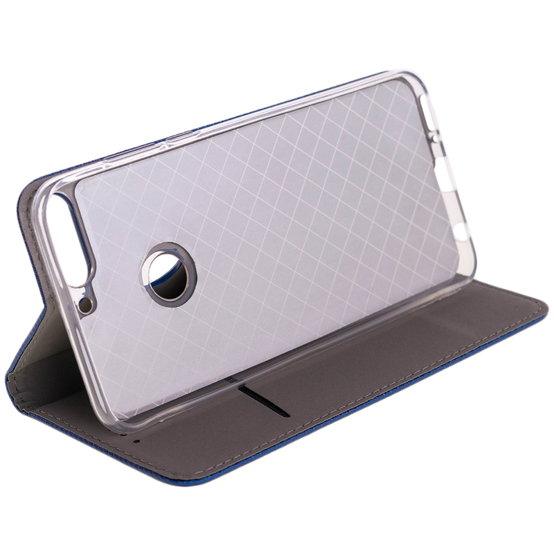 Husa Smart Book Huawei Y7 Prime 2018 Flip Albastru