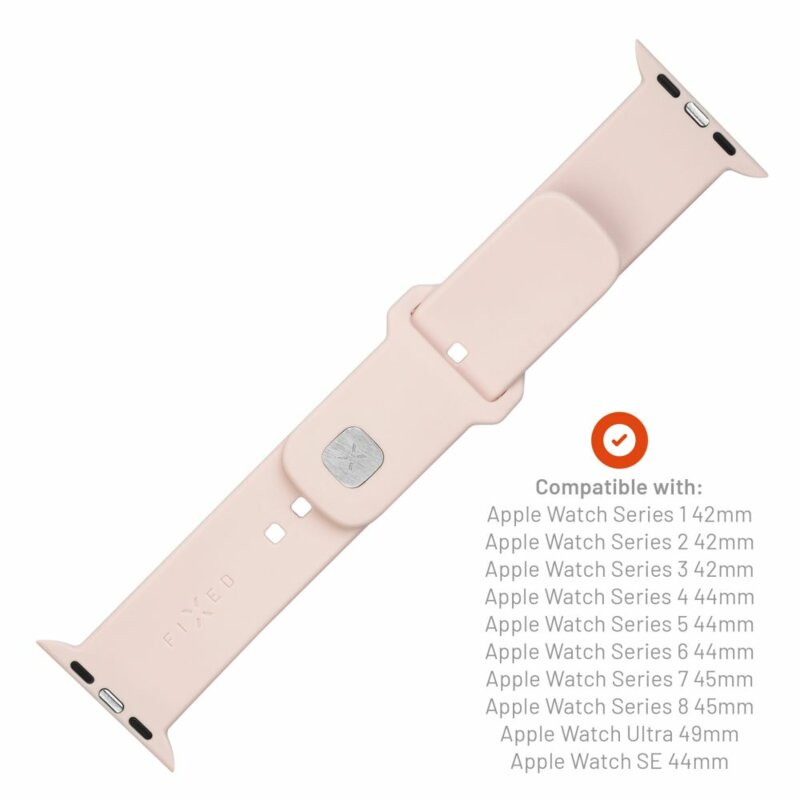 Curea Apple Watch 5 44mm Fixed Silicone Sporty Strap Set, roz