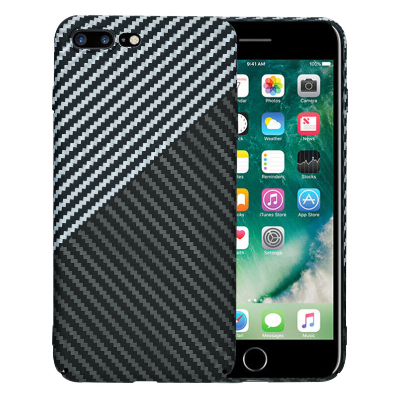 Husa iPhone 7 Plus Techsuit Carbonite FiberShell, gri