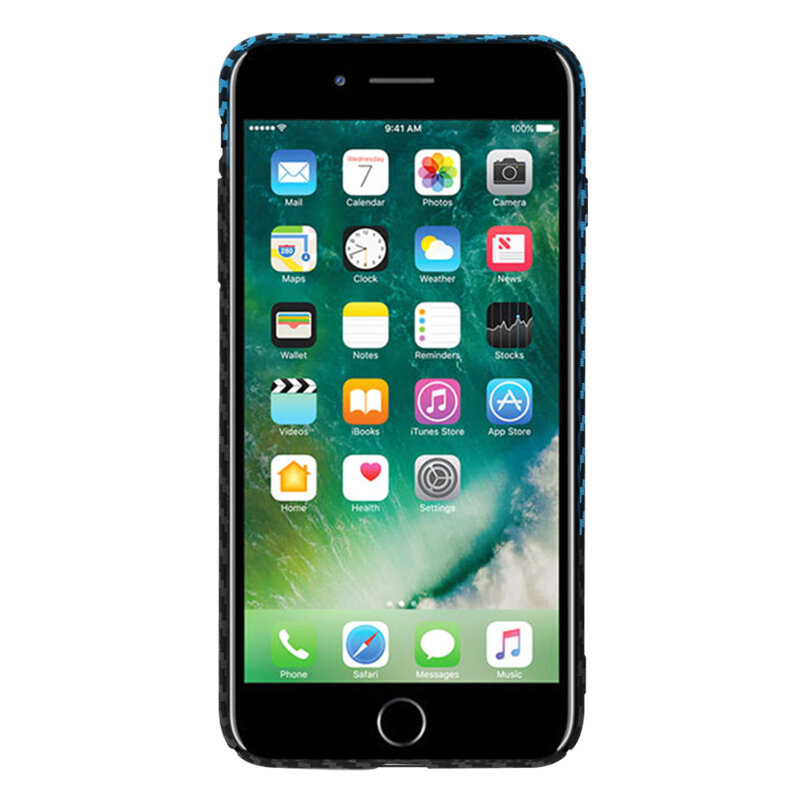 Husa iPhone 7 Plus Techsuit Carbonite FiberShell, bleu