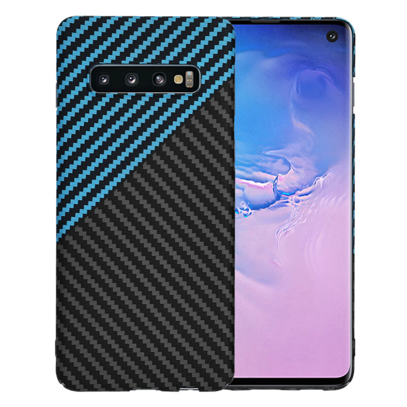 Husa Samsung Galaxy S10 Techsuit Carbonite FiberShell, bleu