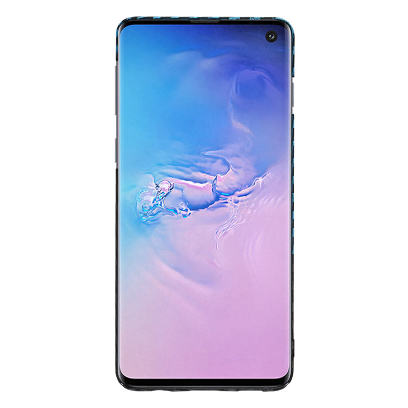 Husa Samsung Galaxy S10 Techsuit Carbonite FiberShell, bleu