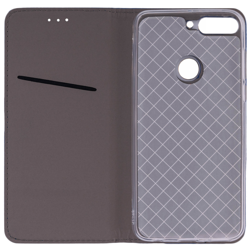 Husa Smart Book Huawei Y7 Prime 2018 Flip Albastru