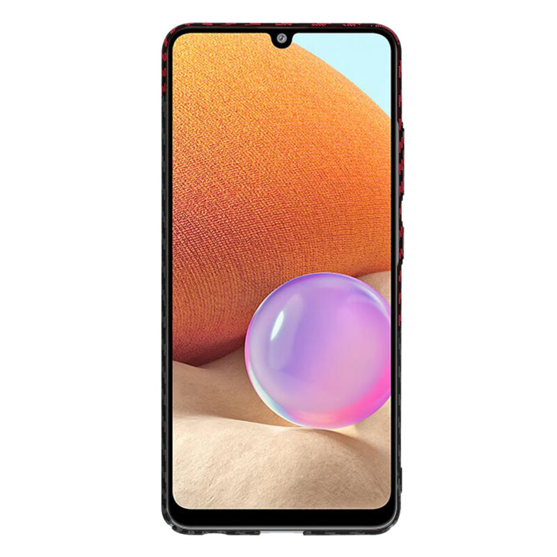 Husa Samsung Galaxy A32 4G Techsuit Carbonite FiberShell, rosu inchis