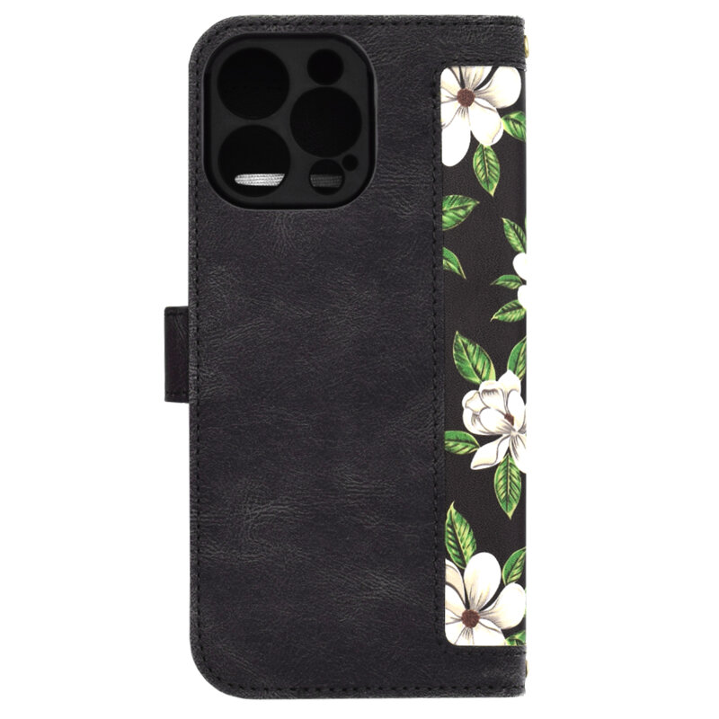 Husa personalizata fete iPhone 16 Pro Max Techsuit FlipCraft, negru