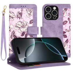 Husa personalizata fete iPhone 16 Pro Techsuit FlipCraft, mov
