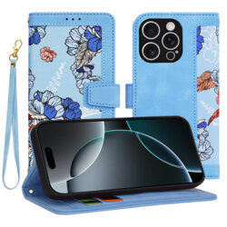 Husa personalizata fete iPhone 16 Pro Techsuit FlipCraft, bleu