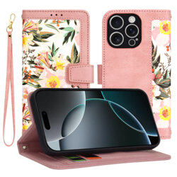 Husa personalizata fete iPhone 16 Pro Techsuit FlipCraft, roz