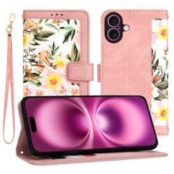 Husa personalizata fete iPhone 16 Plus Techsuit FlipCraft, roz