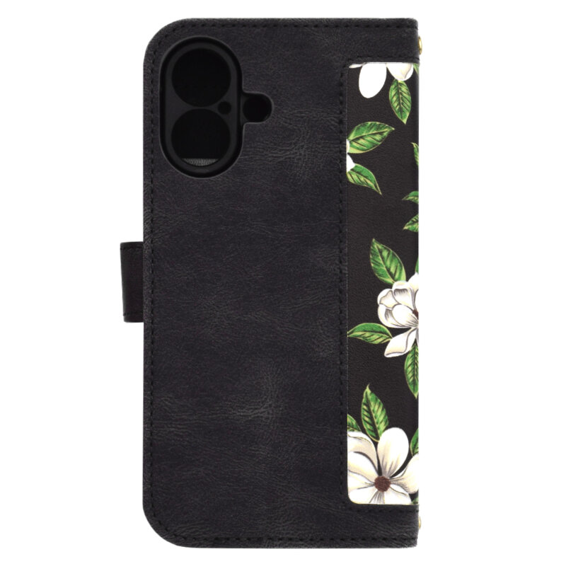 Husa personalizata fete iPhone 16 Techsuit FlipCraft, negru