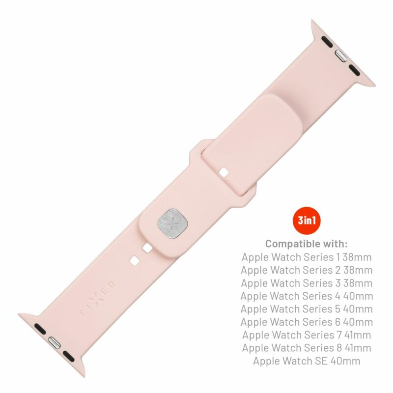 Curea Apple Watch SE 2 40mm Fixed Silicone Sporty Strap Set, roz