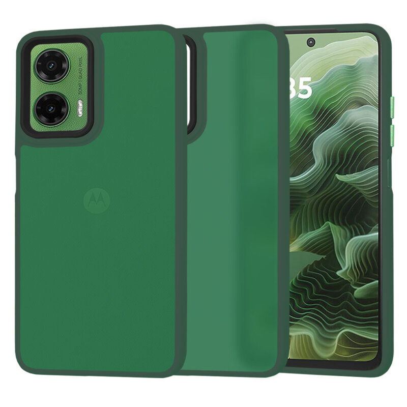Husa Motorola Moto G35 Techsuit HaloFrost Series, verde inchis