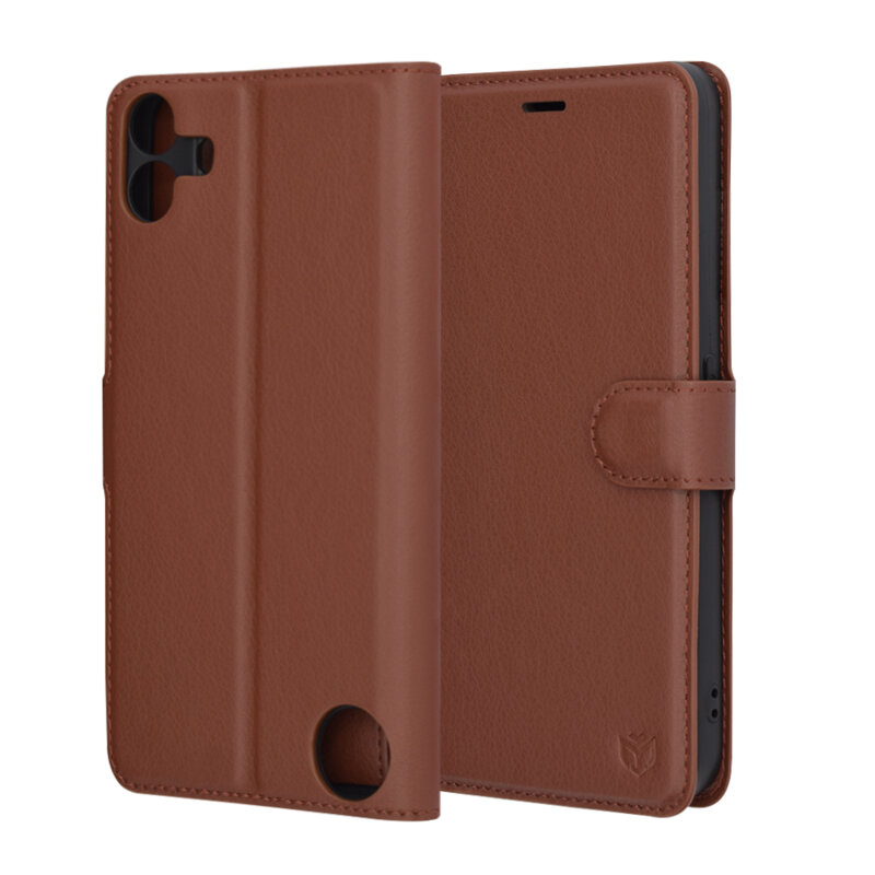 Husa Nothing CMF Phone 1 Techsuit Leather Folio, maro