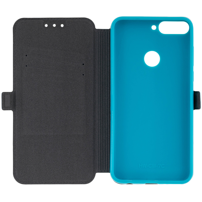 Husa Pocket Book Huawei Y7 Prime 2018 Flip Turcoaz