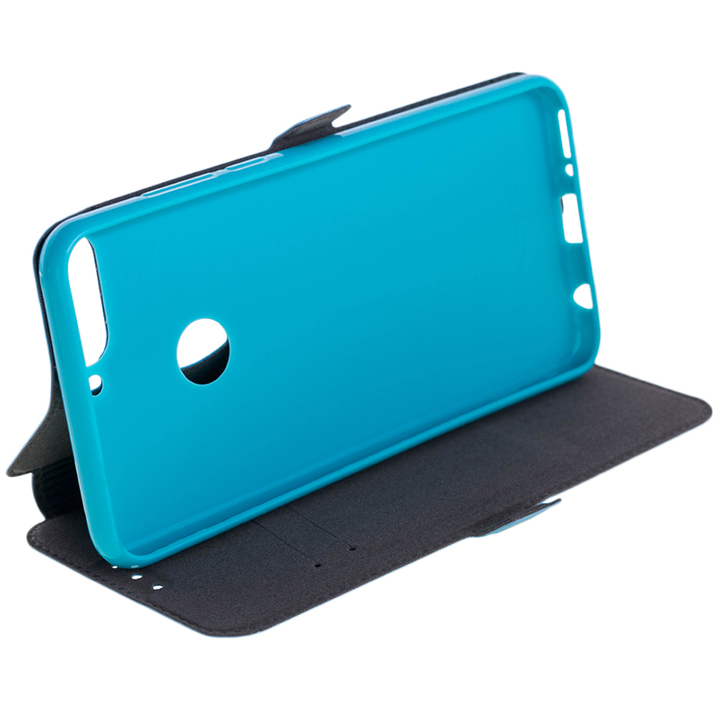 Husa Pocket Book Huawei Y7 Prime 2018 Flip Turcoaz
