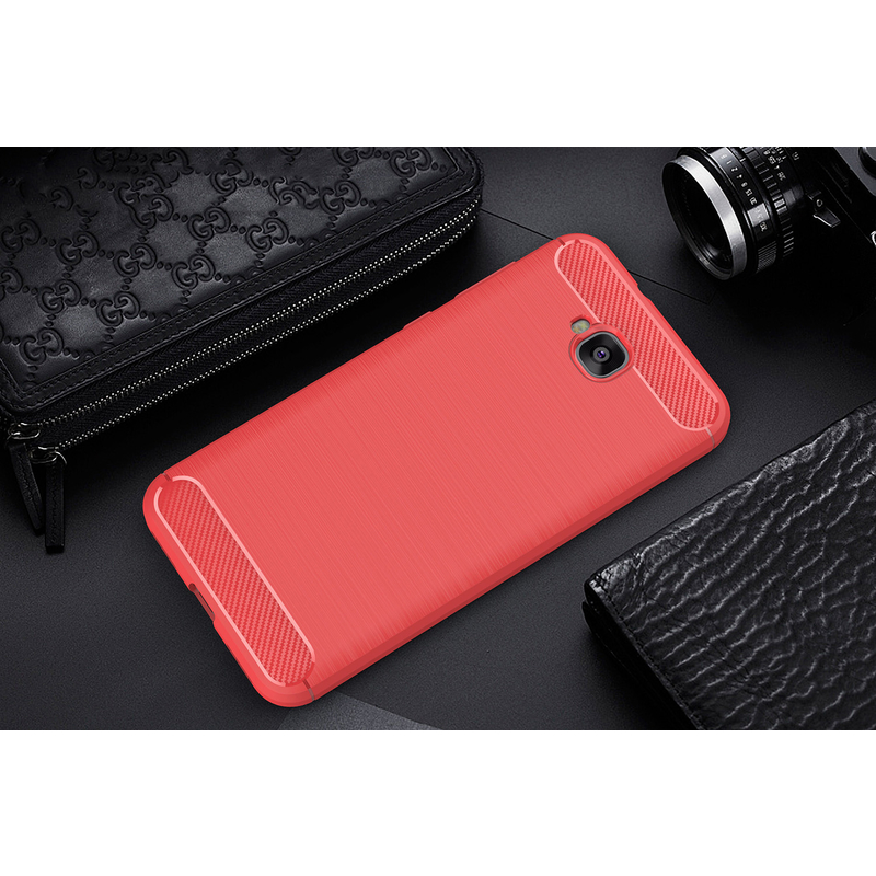Husa Asus Zenfone 4 Selfie ZD553KL TPU Carbon Rosu