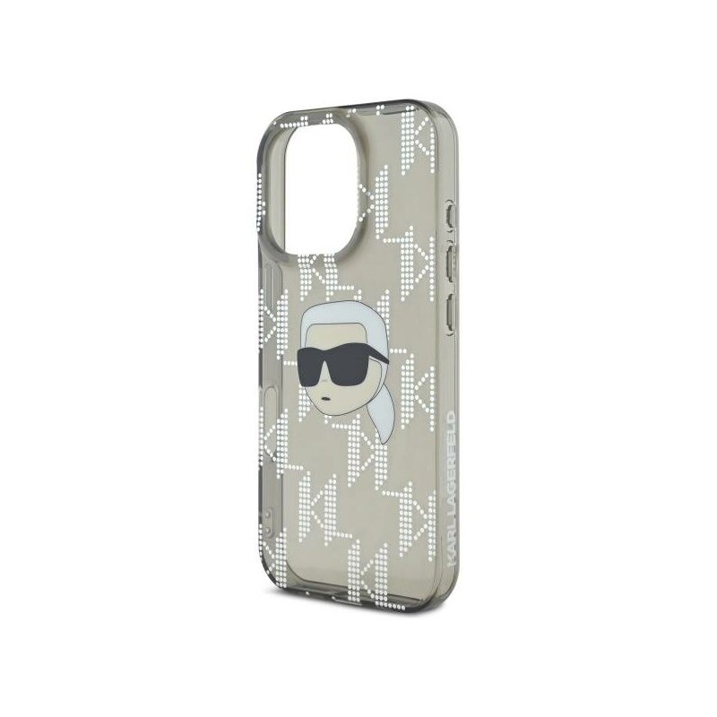 Husa iPhone 16 Pro Karl Lagerfeld IML Luxury Electroplated, Karl Head, negru, KLHCP16LHKLPKHK