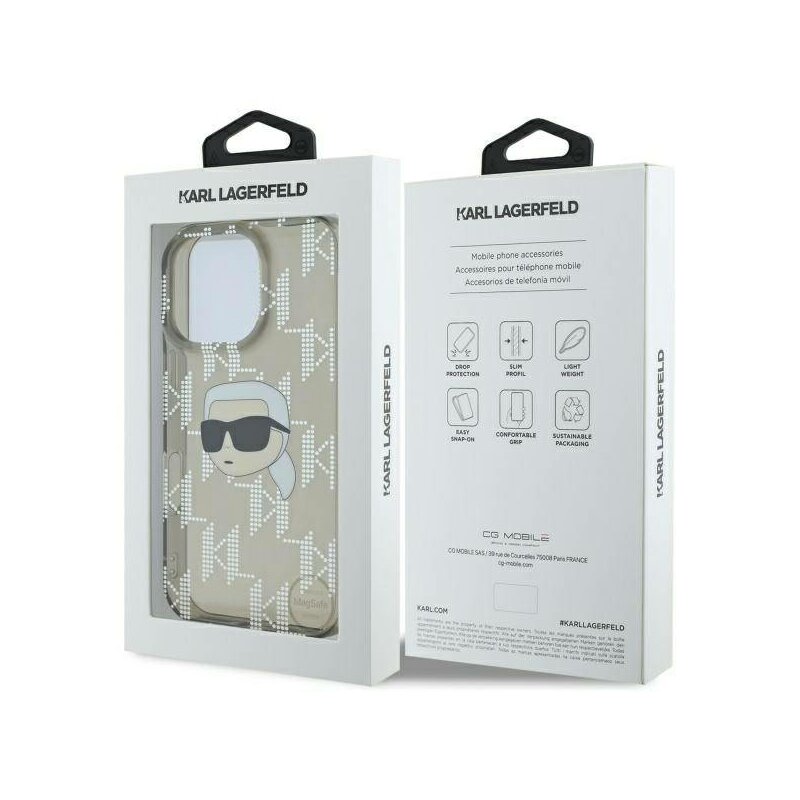 Husa iPhone 16 Pro Karl Lagerfeld IML Luxury Electroplated, Karl Head, negru, KLHCP16LHKLPKHK