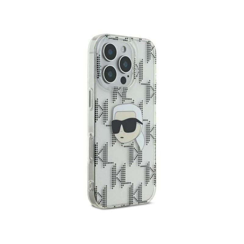 Husa iPhone 16 Pro Karl Lagerfeld IML Luxury Electroplated, Karl Head, transparent, KLHCP16LHKLPKHT