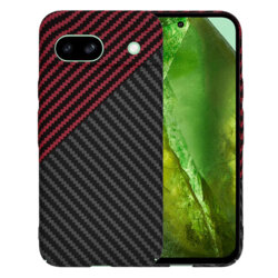 Husa Google Pixel 8a Techsuit Carbonite FiberShell, rosu inchis