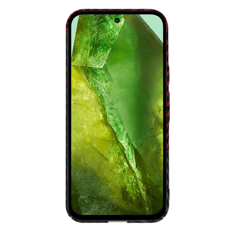 Husa Google Pixel 8a Techsuit Carbonite FiberShell, rosu inchis