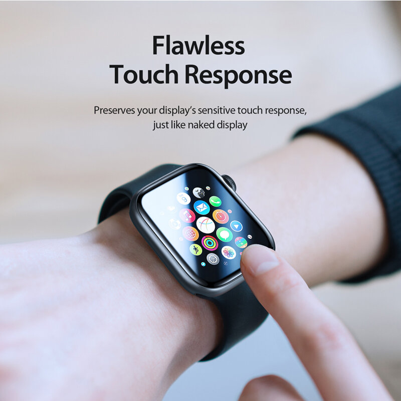 [Pachet 2x] Folie Apple Watch 10 46mm Dux Ducis Pmma Screen Protector Series, negru