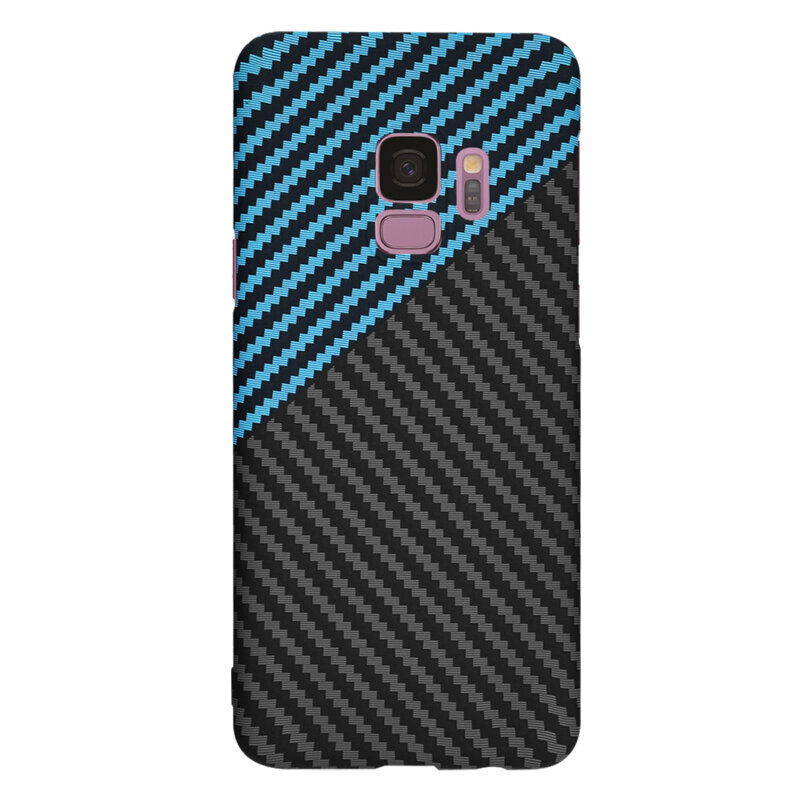 Husa Samsung Galaxy S9 Techsuit Carbonite FiberShell, bleu