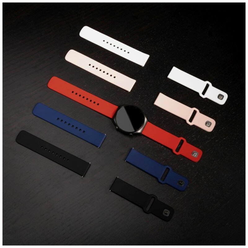 Curea Amazfit GTR 4 Fixed Silicone Sporty Strap Set, negru