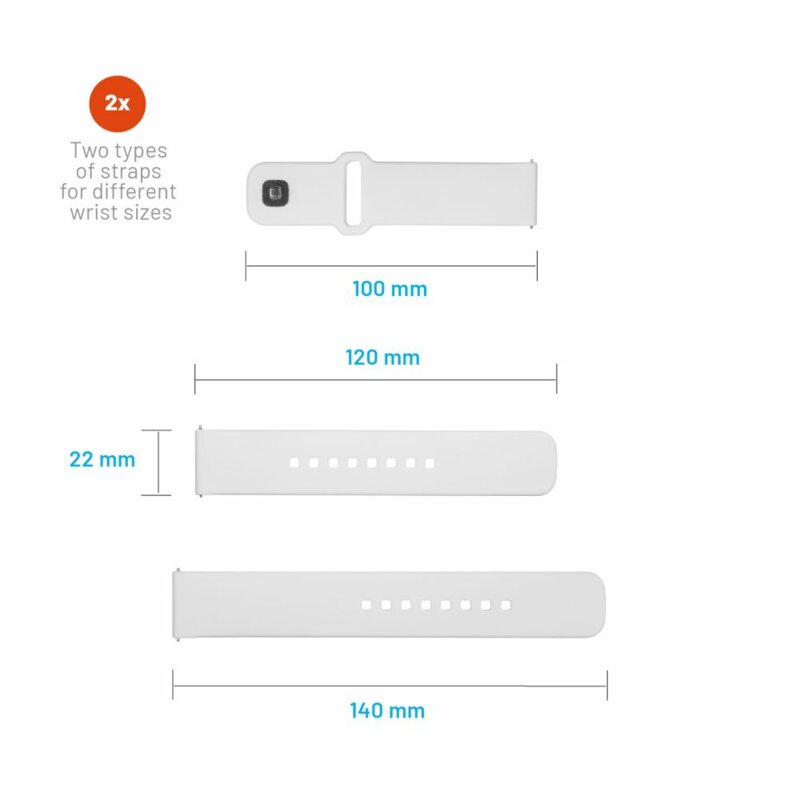 Curea Huawei Watch 4 Fixed Silicone Sporty Strap Set, alb