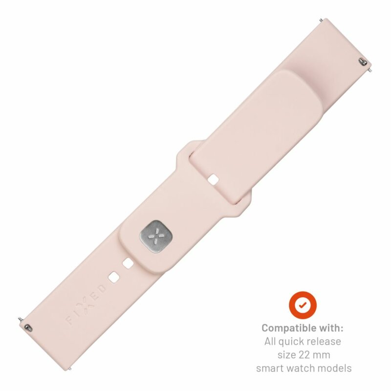 Curea Fossil Hybrid 22mm Fixed Silicone Sporty Strap Set, roz