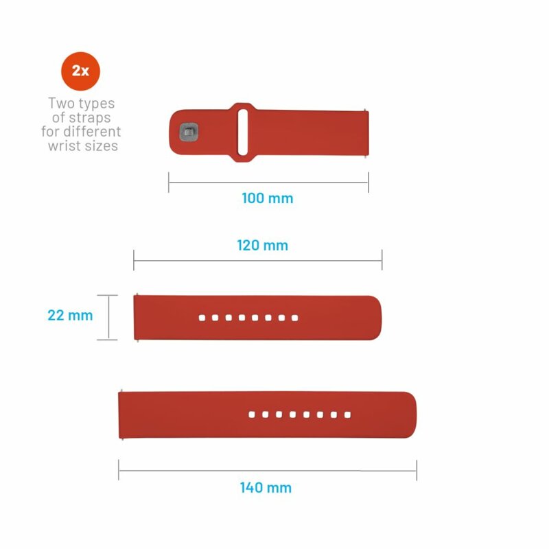Curea Huawei Watch GT 2 Pro Fixed Silicone Sporty Strap Set, rosu